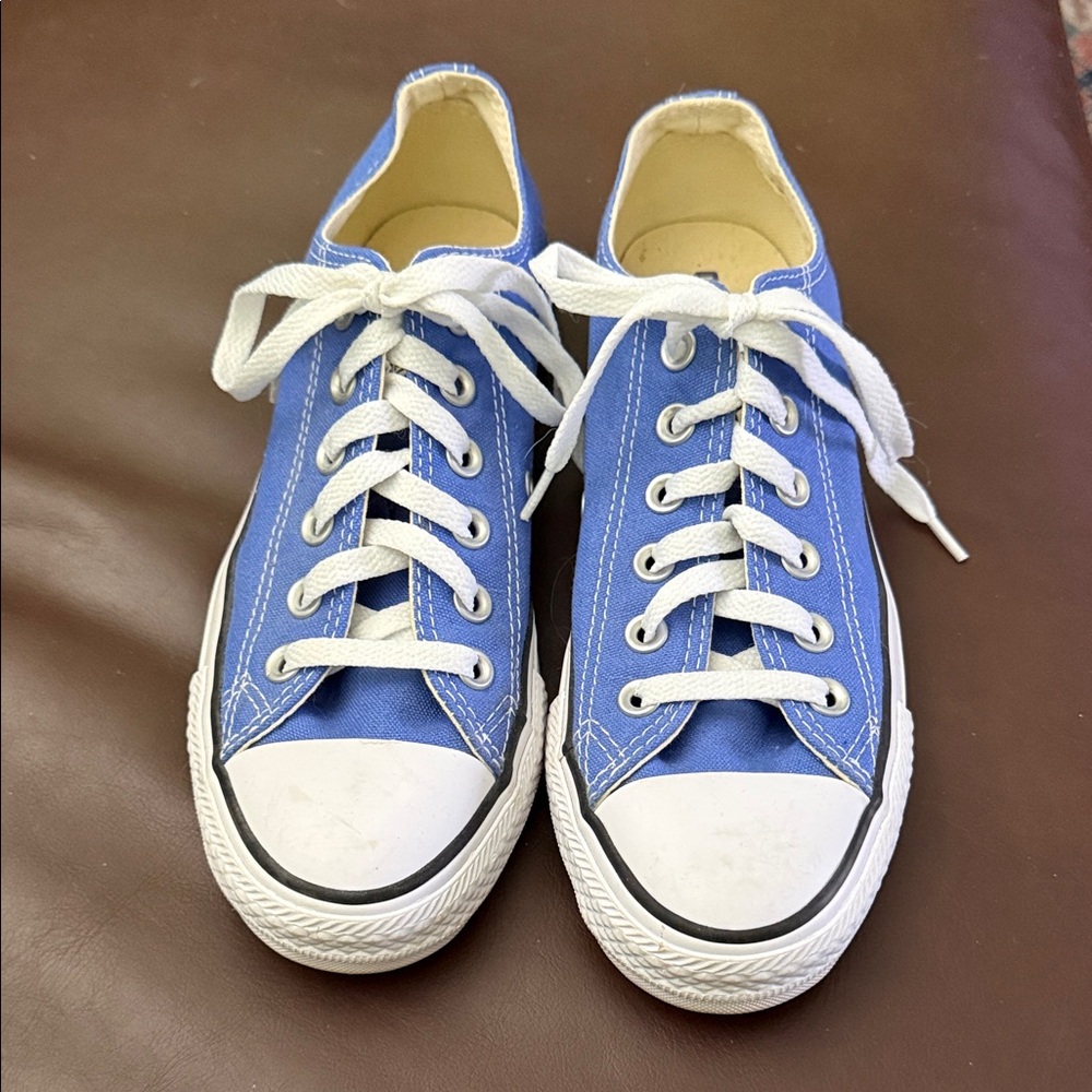 Periwinkle Canvas Sneakers with White Laces